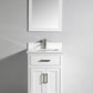 24 Inch Single Sink Bathroom Vanity in White with White Marble Countertop - Vanity Art VA1024W