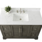 48 Inch Single Sink Bathroom Vanity in Gray with Marble Countertop & Backsplash - Vanity Art VA5048-SG