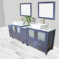 96 Inch Double Sink Bathroom Vanity in Blue with Marble Countertop - Vanity Art VA3136-96B