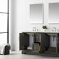 60 Inch Double Sink Bathroom Vanity in Gray with Marble Countertop & Backsplash - Vanity Art VA5060-DSG