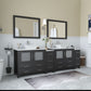 96 Inch Double Sink Bathroom Vanity in Espresso with Marble Countertop - Vanity Art VA3136-96E