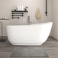 Freestanding Solid Surface Resin Glossy Bathtub 59 Inch x 29.5 Inch - Vanity Art VA6911-GS