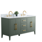 60 Inch Double Sink Bathroom Vanity in Vintage Green with Marble Countertop - Vanity Art VA9060-DVG