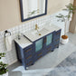 60 Inch Single Sink Bathroom Vanity in Blue with Ceramic Countertop - Vanity Art VA3036-60B