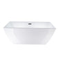 59 Inch Freestanding White Acrylic Bathtub with Overflow And Pop-Up Drain - Vanity Art VA6821-SMB