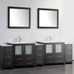 96 Inch Double Sink Bathroom Vanity in Espresso with Ceramic Countertop - Vanity Art VA3030-96E