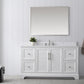 60 Inch Single Sink Bathroom Vanity in White with Marble Countertop & Backsplash - Vanity Art VA5060-SW