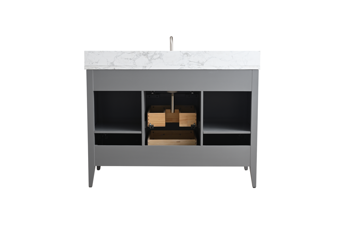 48 Inch Single Sink Bathroom Vanity in Cashmere Gray with Marble Countertop - Vanity Art VA9048-G