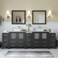 96 Inch Double Sink Bathroom Vanity in Espresso with Marble Countertop - Vanity Art VA3130-96E