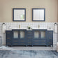 96 Inch Double Sink Bathroom Vanity in Blue with Ceramic Countertop - Vanity Art VA3030-96B