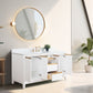 60 Inch Single Sink Bathroom Vanity in White with Marble Countertop - Vanity Art VA8060-SW