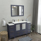 60 Inch Single Sink Bathroom Vanity in Blue with Ceramic Countertop - Vanity Art VA3036-60B