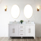 60 Inch Double Sink Bathroom Vanity in White with Marble Countertop - Vanity Art VA9060-DW