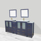 84 Inch Double Sink Bathroom Vanity in Blue with Ceramic Countertop - Vanity Art VA3030-84B