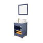 24 Inch Single Sink Bathroom Vanity in Blue with Marble Countertop - Vanity Art VA3124B