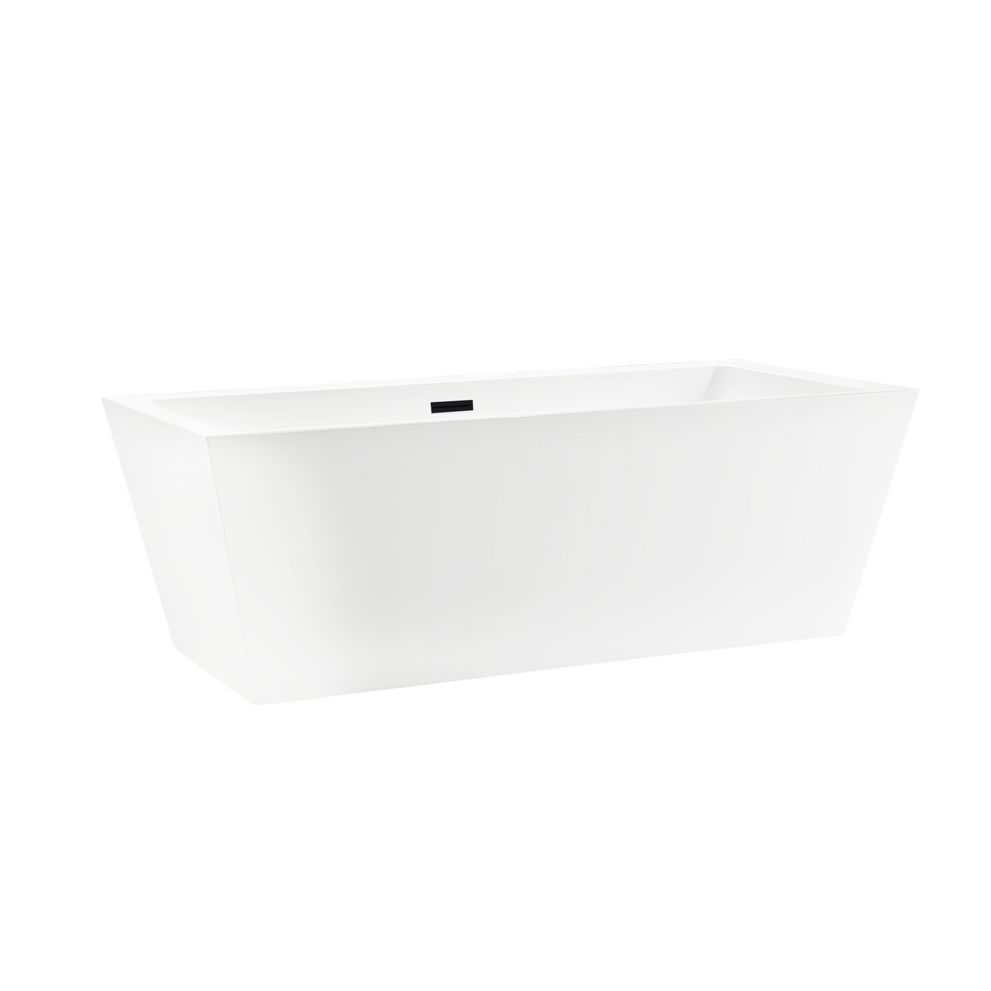 67 Inch Freestanding White Acrylic Bathtub with Overflow And Pop-Up Drain - Vanity Art VA6814-L-MB