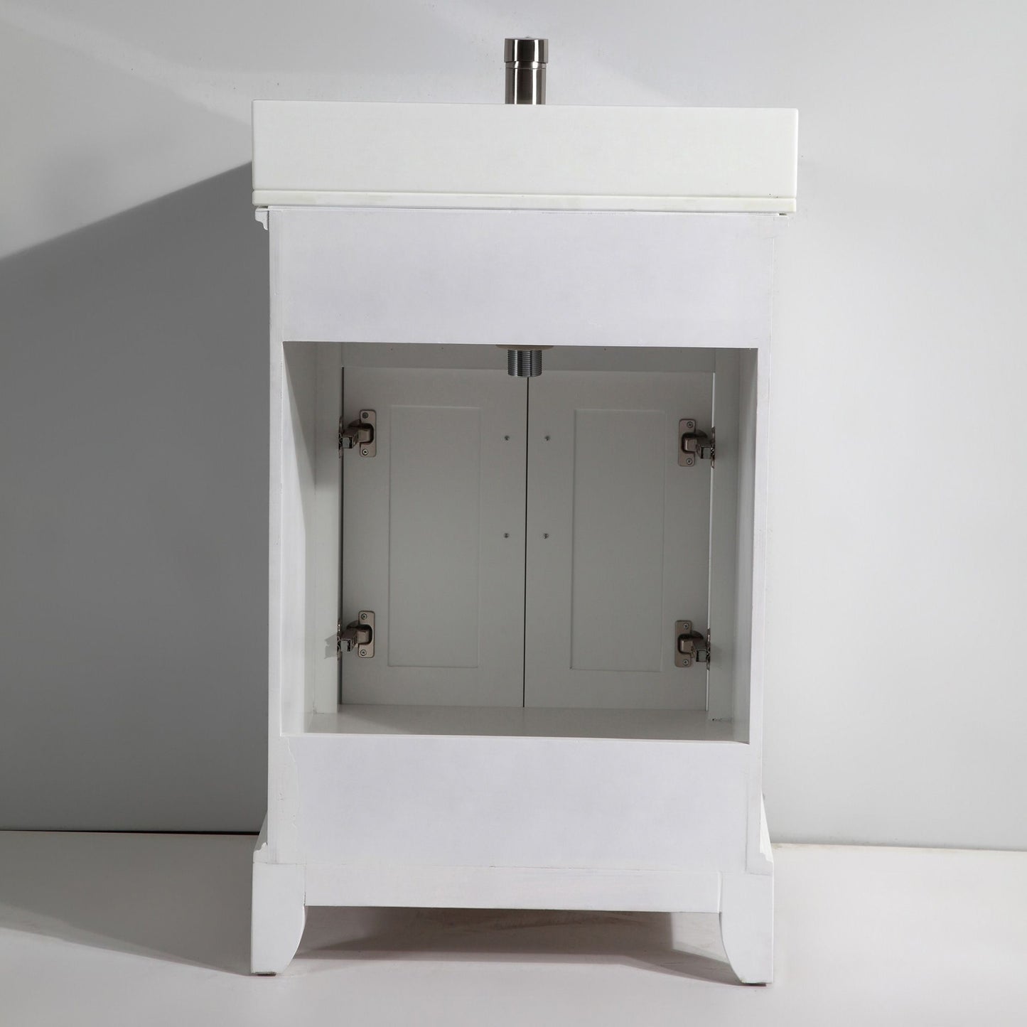 30 Inch Single Sink Bathroom Vanity in White with White Marble Countertop - Vanity Art VA1030W