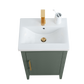 20 Inch Single Sink Bathroom Vanity in Vintage Green with Ceramic Top - Vanity Art VA9020-VG