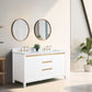 60 Inch Double Sink Bathroom Vanity in White with Marble Countertop - Vanity Art VA8060-DW