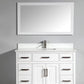 48 Inch Single Sink Bathroom Vanity in White with White Marble Countertop - Vanity Art VA1048W