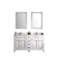 Legion Furniture WV2260-W 60" White Finish Sink Vanity Cabinet with Carrara White Top