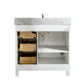 Legion Furniture WLF2136-W 36" White Finish Sink Vanity Cabinet with Carrara White Top