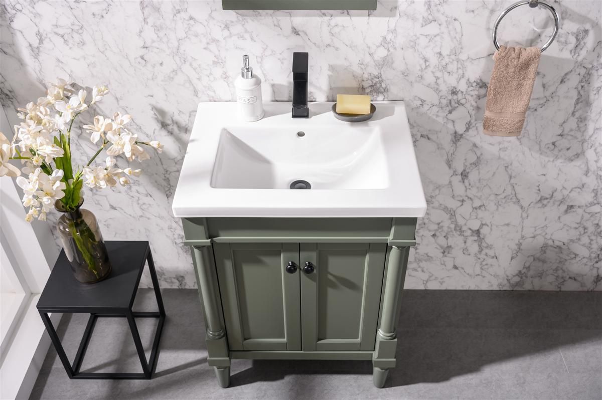 Legion Furniture WLF9224-PG 24" Pewter Green Sink Vanity