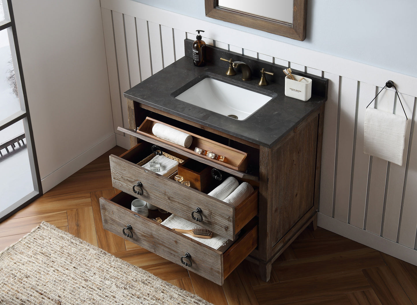 Legion Furniture WH8836 36" Wood Sink Vanity Match with Marble WH 5136" Top - No Faucet