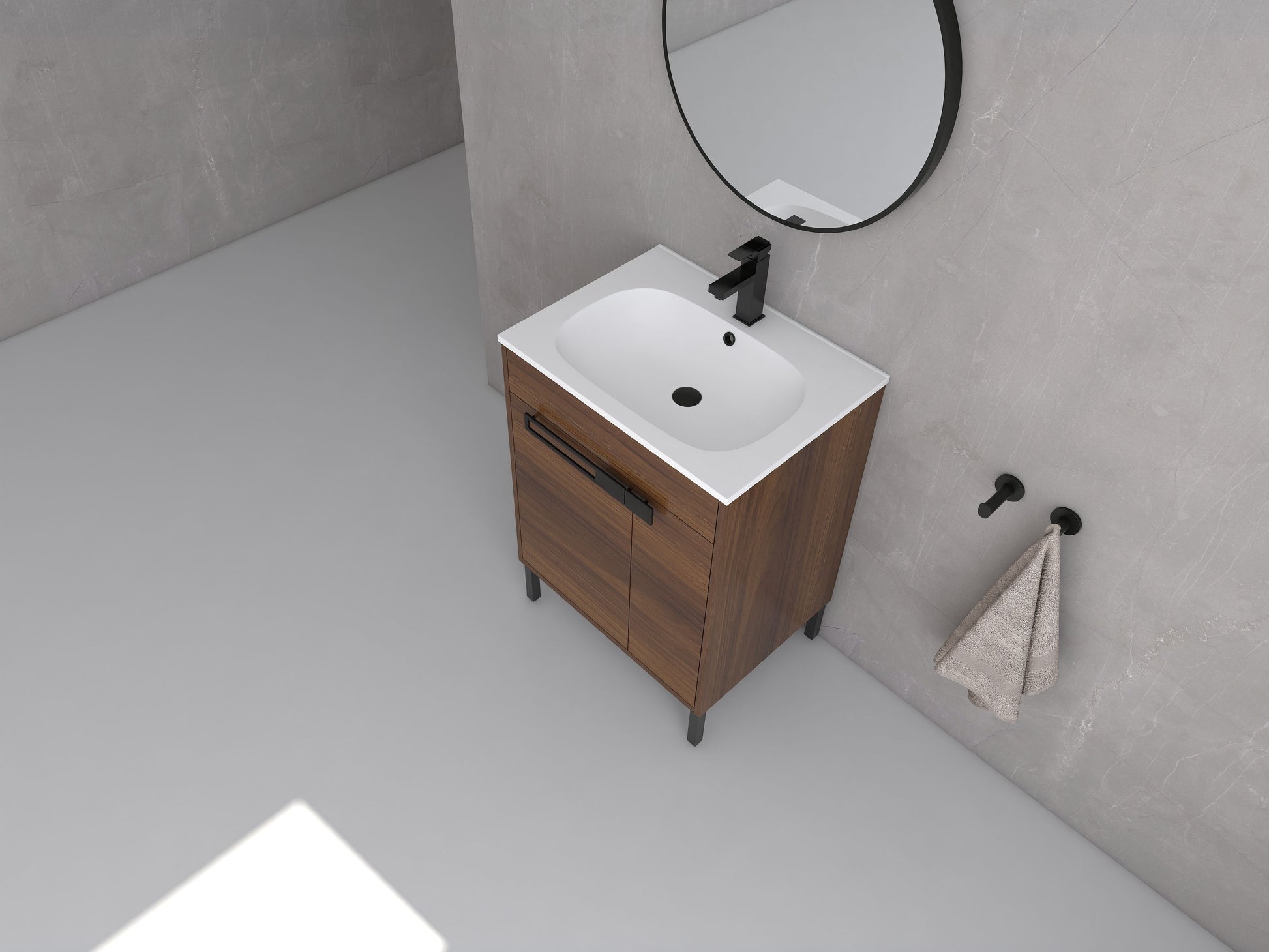 Legion Furniture WC2303-24-KD 24" Sink Vanity with KD Package, Plywood, SMC Top, No Faucet