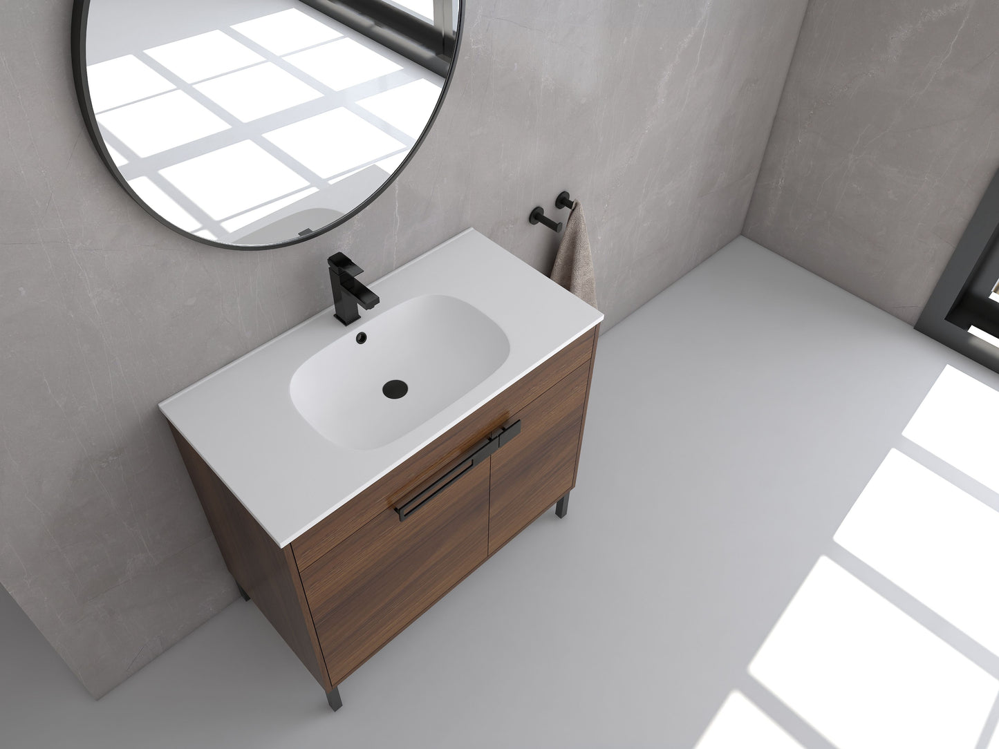 Legion Furniture WC2303-36-KD 36" Sink Vanity with KD Package, Plywood, SMC Top, No Faucet