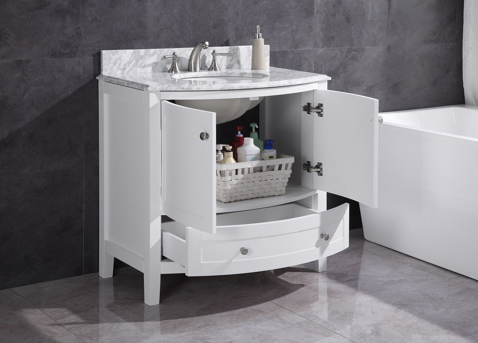 Legion Furniture WT9309-36-W-PVC 36" White Bathroom Vanity - PVC