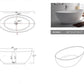 Legion Furniture WJ8643-W 63" White Matte Solid Surface Tub - No Faucet