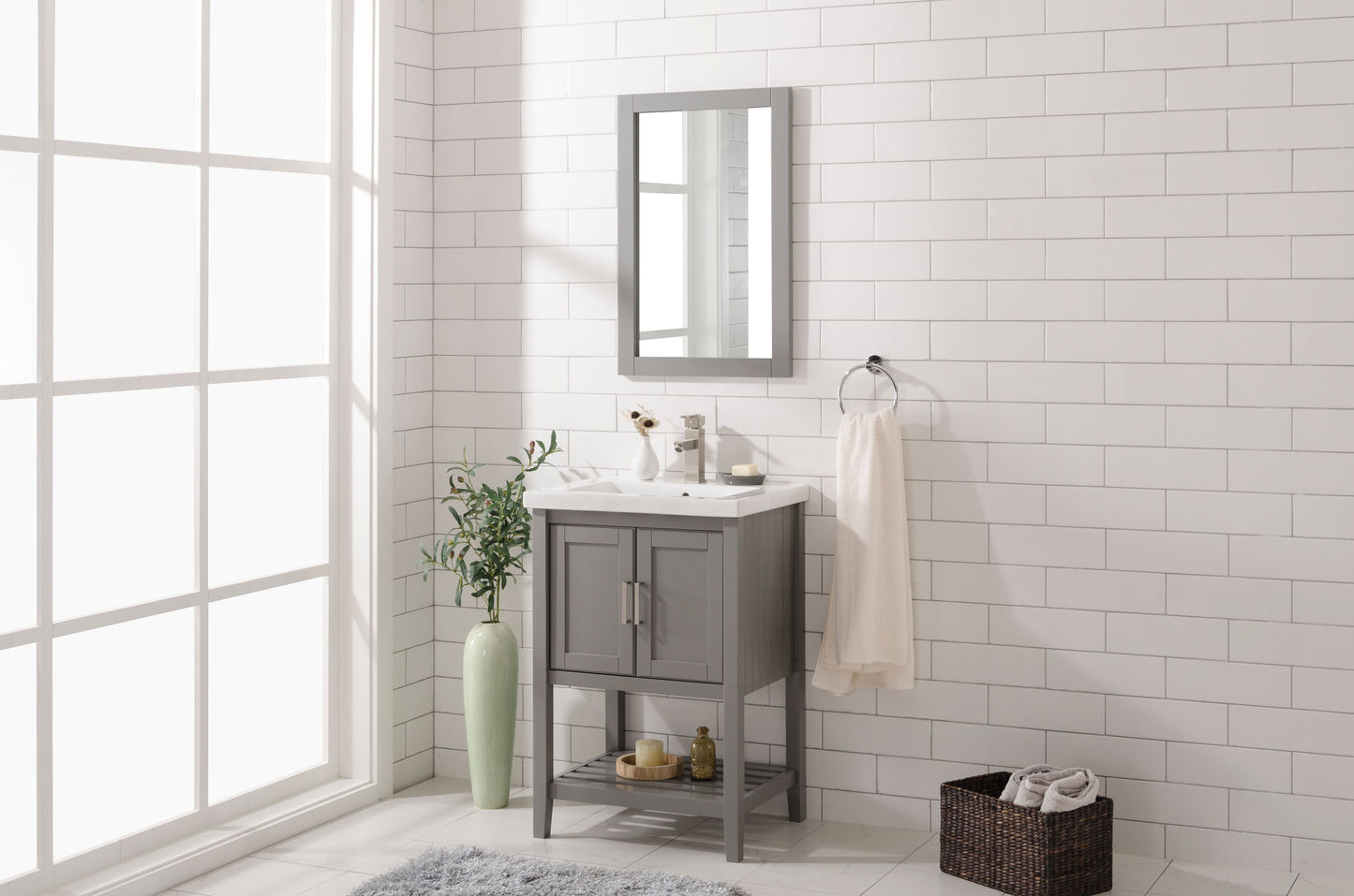 Legion Furniture WLF9024-G 24" KD Gray Sink Vanity