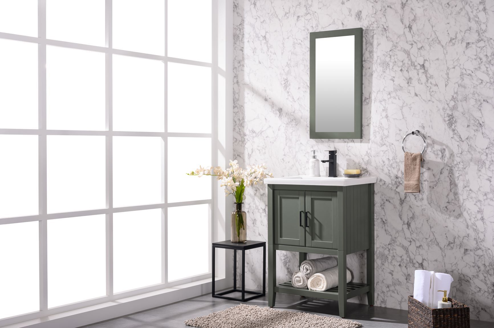 Legion Furniture WLF9024-PG 24" KD Pewter Green Sink Vanity