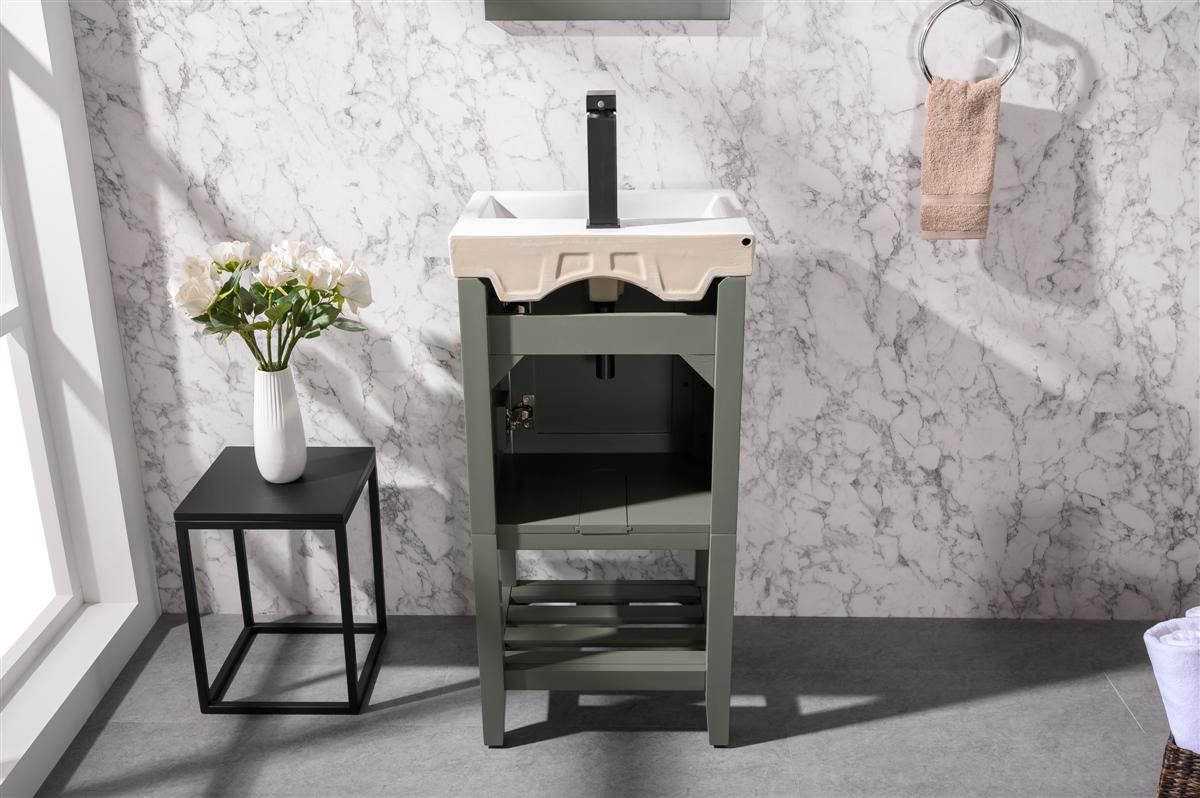 Legion Furniture WLF9218-PG 18" Pewter Green Sink Vanity