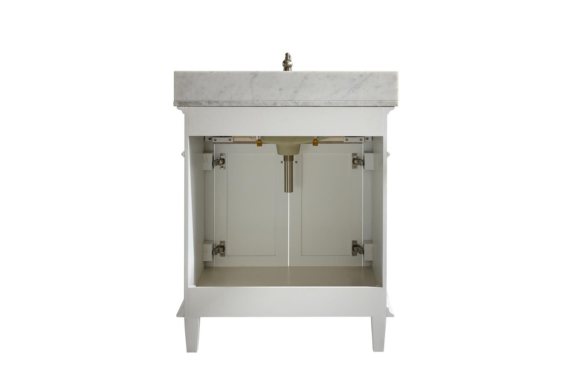 Legion Furniture WLF2230-W 30" White Finish Sink Vanity Cabinet with Carrara White Top