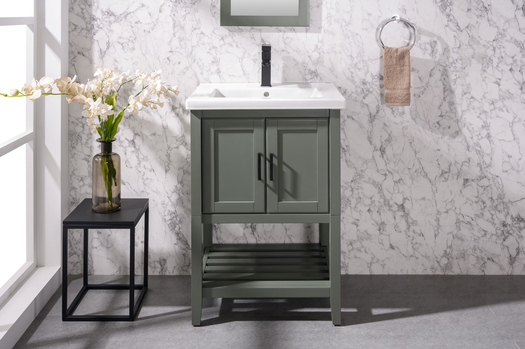 Legion Furniture WLF9024-PG 24" KD Pewter Green Sink Vanity