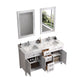 Legion Furniture WV2260-W 60" White Finish Sink Vanity Cabinet with Carrara White Top