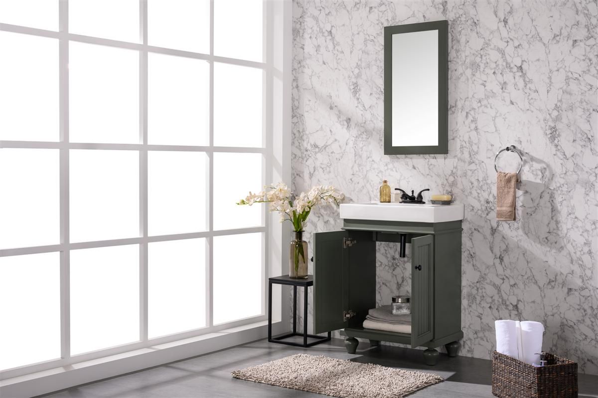 Legion Furniture WLF9324-PG 24" Pewter Green Sink Vanity