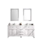 Legion Furniture WV2272-W 72" White Finish Sink Vanity Cabinet with Carrara White Top