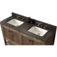 Legion Furniture WH5160-BR 60" Solid Wood Sink Vanity with Moonstone Top - No Faucet