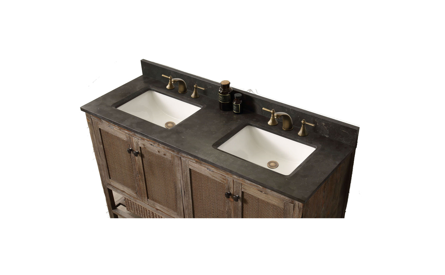 Legion Furniture WH5160-BR 60" Solid Wood Sink Vanity with Moonstone Top - No Faucet