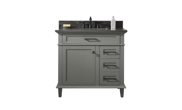 Legion Furniture WLF2236-PG 36 Pewter Green Finish Sink Vanity Cabinet with Blue Limestone Top