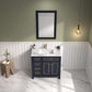 Legion Furniture WV2236-B 36" Blue Finish Sink Vanity Cabinet with Carrara White Top