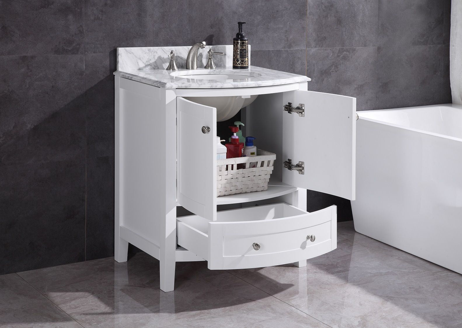 Legion Furniture WT9309-30-W-PVC 30" White Bathroom Vanity - PVC