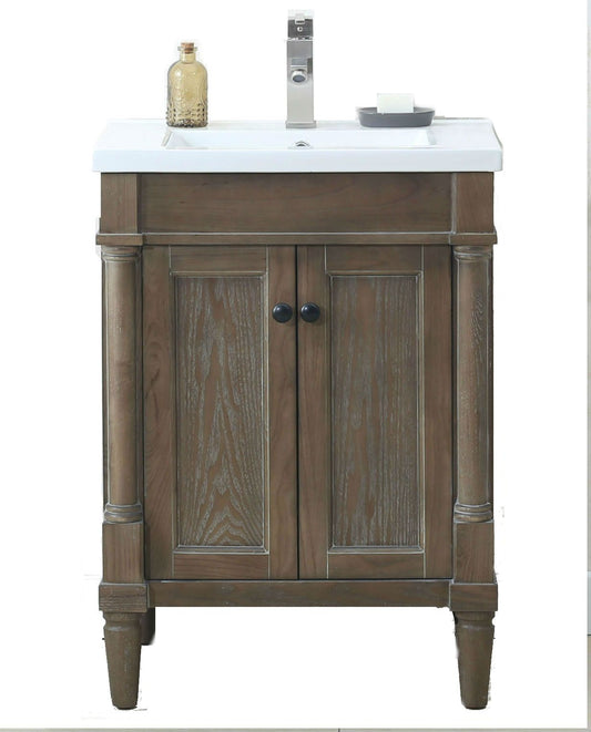 Legion Furniture WLF7021-24 24" Weathered Gray Sink Vanity, No Faucet