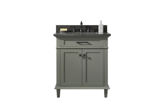 Legion Furniture WLF2230-PG 30" Pewter Green Finish Sink Vanity Cabinet with Blue Limestone Top