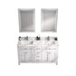 Legion Furniture WV2260-W 60" White Finish Sink Vanity Cabinet with Carrara White Top