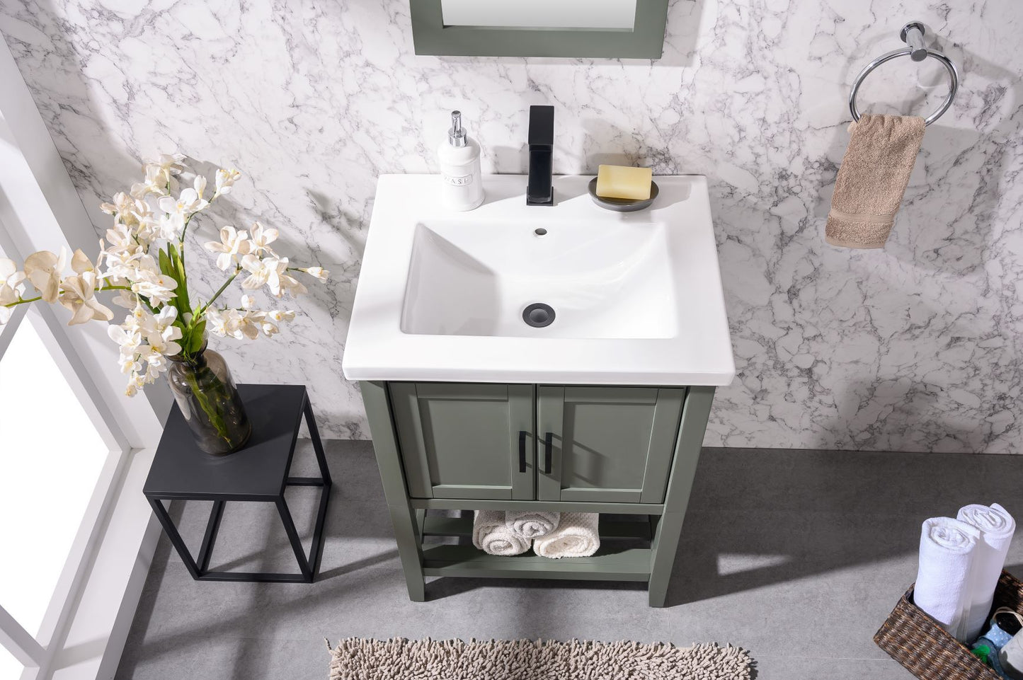 Legion Furniture WLF9024-PG 24" KD Pewter Green Sink Vanity