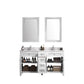 Legion Furniture WV2260-W 60" White Finish Sink Vanity Cabinet with Carrara White Top